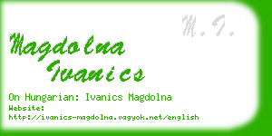 magdolna ivanics business card